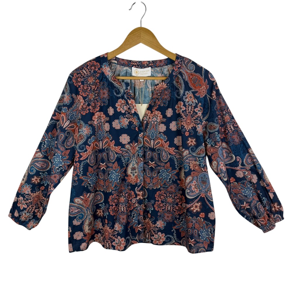NWT Sheridan French Laurel Blouse Small Harvest Paisley Voile‎ Boho Peasant Fall